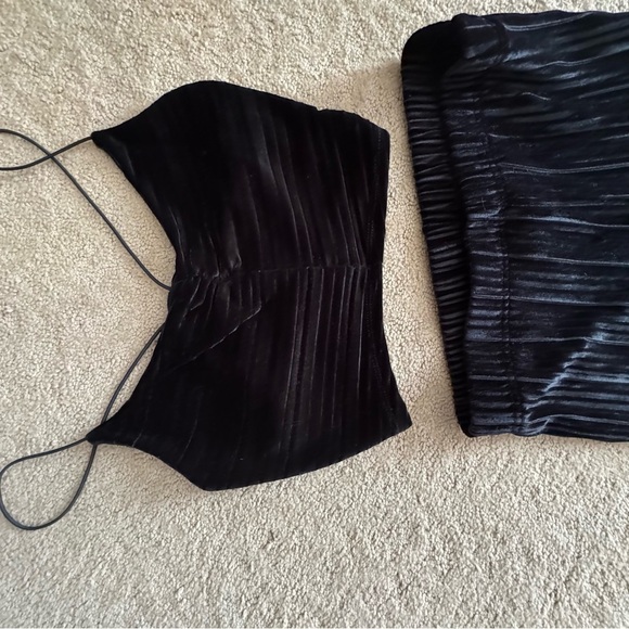 Wild Fable SET Black Velvet Pants & Crop Top NEW - Picture 5 of 17